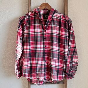 Stillwater Supply Company Hooded Plaid Flannel Button Down sz: Small women’s